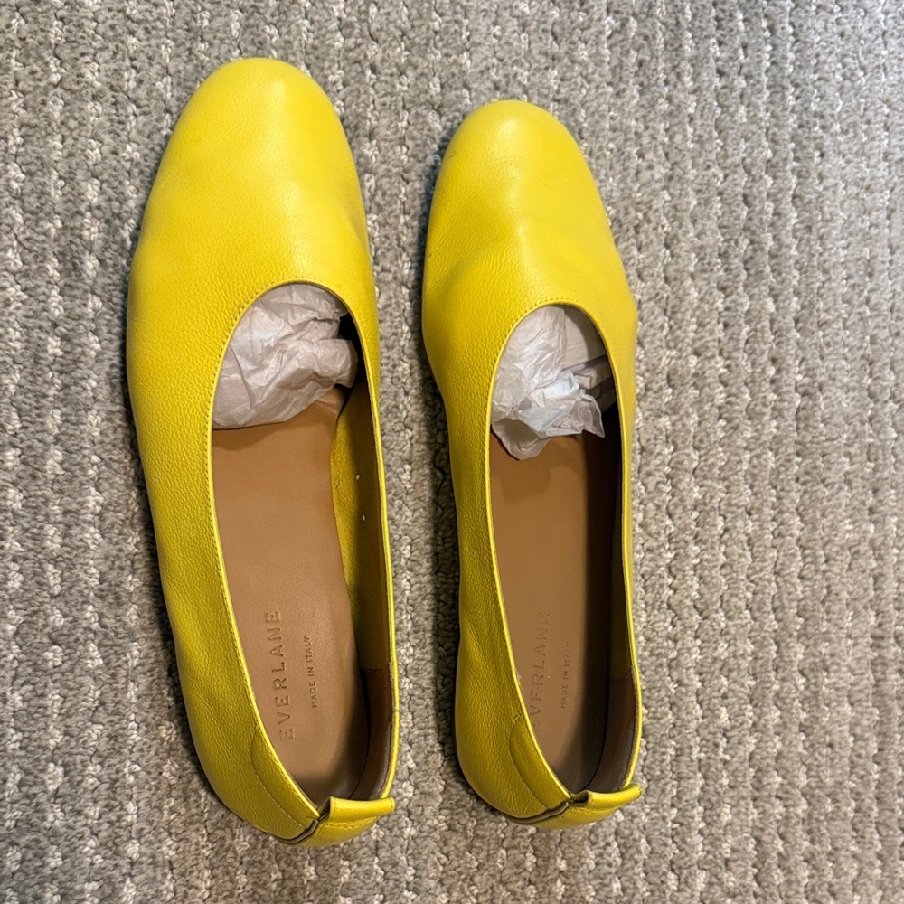 Everlane Bright Yellow Leather Ballet Flats